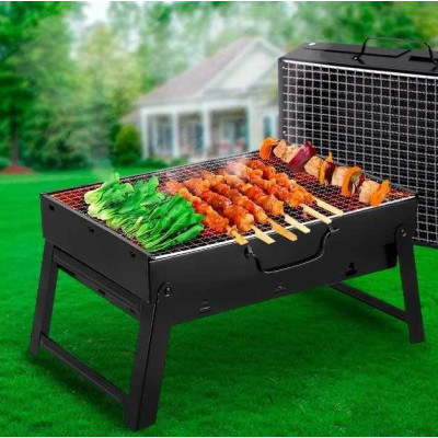 Складаний портативний барбекю гриль мангал Барбекюшниця BBQ чорний 60*22*33