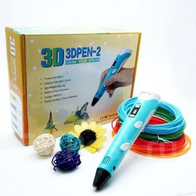 3D-ручка с дисплеем для рисования 3D Pen 2 с комплектом пластика