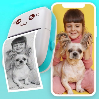 Мини принтер детский портативный USB Happy Life HPX1P термопринтер беспроводной с термопечатью +термобумага (цвет Голубой) Мини принтер детский портативный USB Happy Life HPX1P термопринтер беспроводной с термопечатью +термобумага (цвет Голубой)