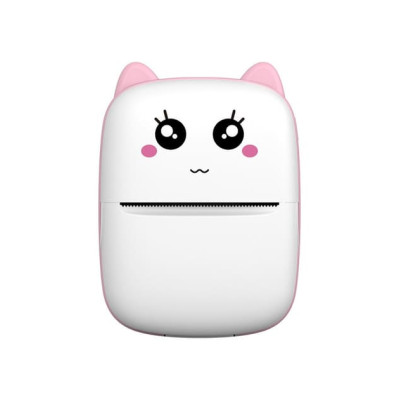 Мини принтер детский портативный USB Happy Life HPX1P термопринтер беспроводной с термопечатью +термобумага (цвет Розовый)