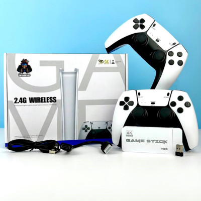 Игровая Консоль GameStick в HDMI с Беспроводными Джойстиками M15 64GB 20000 игр, Белая