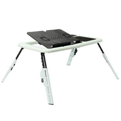 Столик складной для ноутбука E-Table универсальный Черно-Белый Столик складной для ноутбука E-Table универсальный Черно-Белый