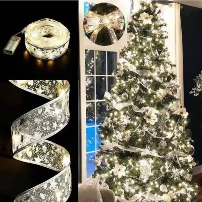 Светодиодная елочная гирлянда в виде ленты 50 Led 5 метров Christmas Decoration Белый