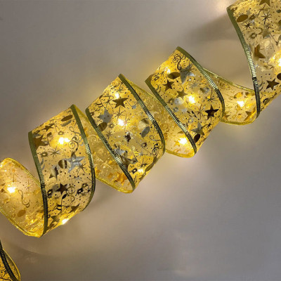 Светодиодная елочная гирлянда в виде ленты 50 Led 5 метров Christmas Decoration Тёплый белый