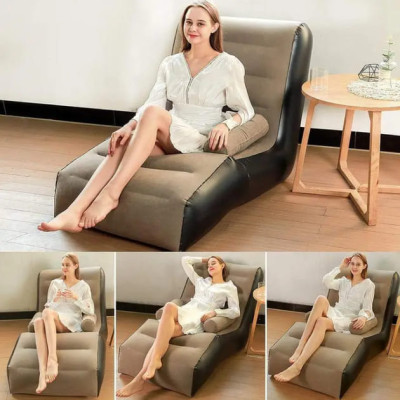 Надувний диван Inflatable Sofa з підлокітником, домашнє складне крісло 80x140x85.