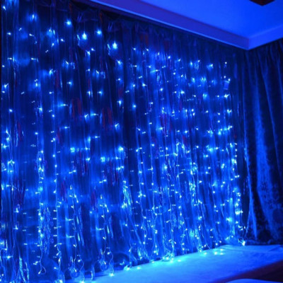 Гирлянда водопад 240 Led, 3*2 м, синяя. Переключатель режимов