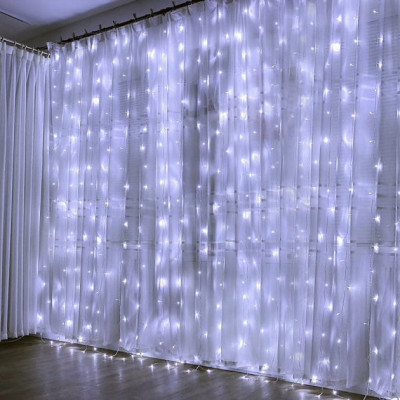  Гирлянда водопад 240 Led, 3*2 м, холодный белый. Переключатель режимов