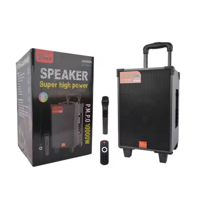Колонка акустична акумуляторна з без дротовим мікрофоном, пультом, USB, SD, FM, AUX, Bluetooth та двома ручками, 40ват, 41см*26см*23см JQS908S