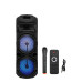 Колонка аккумуляторная без проводным микрофоном, пультом, USB, SD, FM, AUX, Bluetooth, светомузыкой, ручкой и на колесах, 20ватт*2шт, 80см*27.5см*27.5см ZQS8220S