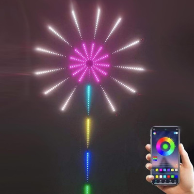 Настенная RGB LED лента Фейерверк с Bluetooth управлением и пультом, USB подсветка