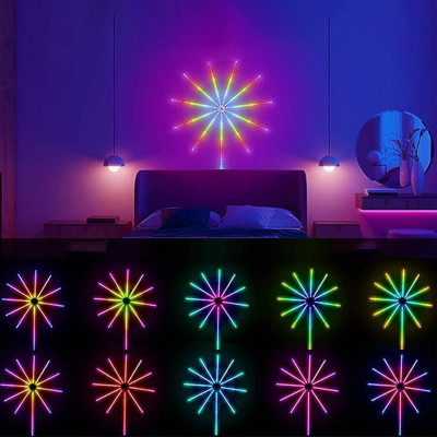 Настінна RGB LED стрічка Фейєрверк з Bluetooth управлінням і пультом, USB підсвічування