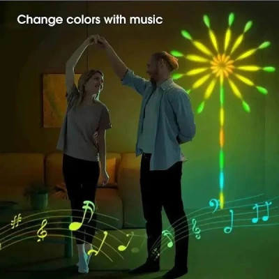 Настенная RGB LED лента Фейерверк с Bluetooth управлением и пультом, USB подсветка