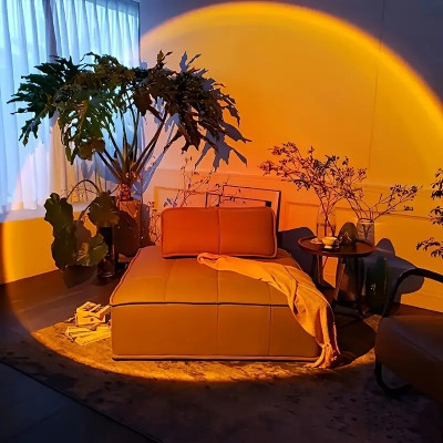 Необычная лампа SUNSET LED для селфи эффект солнца Черный