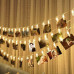 Гирлянда-прищепки USB, 4,5 м, 20 LED, тёплый белый