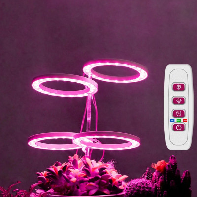 Светодиодная фитолампа для выращивания растений, 4 лампы 20 LED, 220 V, USB