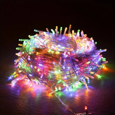 Гирлянда новогодняя 35м,  400 LED, белая проволока, мульти свет, 220V