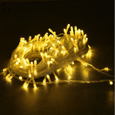 Гирлянда новогодняя 35 м, 400 LED, белая проволока, теплый белый свет, 220V