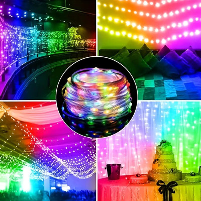 Гирлянда 200 LED, 20 м, USB, с пультом ДУ, мульти