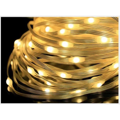 Гирлянда 200 LED, 20 м, USB, с пультом ДУ, теплый белый