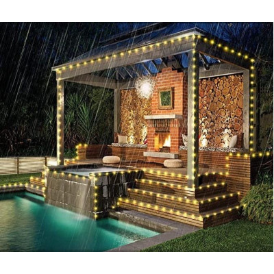 Гирлянда 200 LED, 20 м, USB, с пультом ДУ, теплый белый