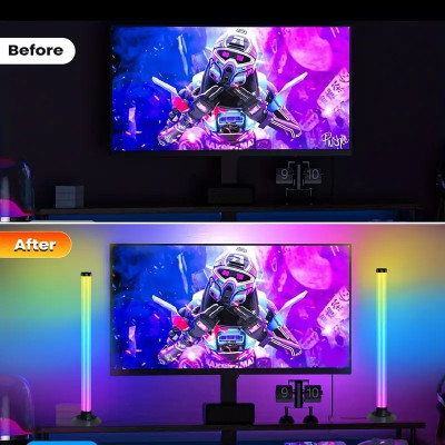Набір 2 шт. RGB розумні LED панелі з музикою, USB підсвічування для столу, геймерське RGB підсвічування для кімнати та офісу