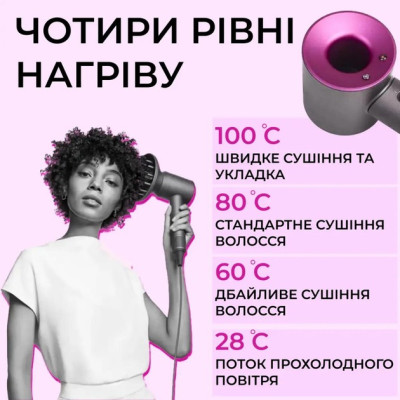 Фен мультистайлер 5 в 1 разными насадками для сушки и укладки