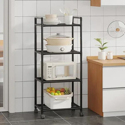 Передвижная кухонная полка на колесах на 4 отсека 138 × 42 × 32 см