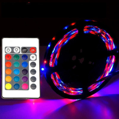 Светодиодная Лента LED 5 м SMD 3528 RGB с пультом и блоком питания гирлянда