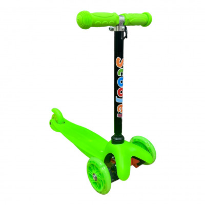 Детский самокат Scooter Mini Зеленый с регулируемой ручкой , колеса светящиеся PU , 1+