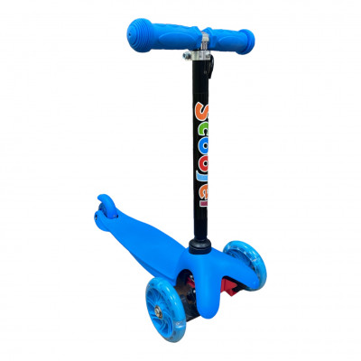 Детский самокат Scooter Mini Синий с регулируемой ручкой , колеса светящиеся PU , 1+