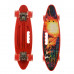 Скейт Пенниборд (Penny Board) со светящимися колесами и ручкой "Огонь" (Уценка- без коробки)
