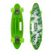 Скейт Пенниборд (Penny Board) со светящимися колесами и ручкой "Лес" (Уценка- без коробки)