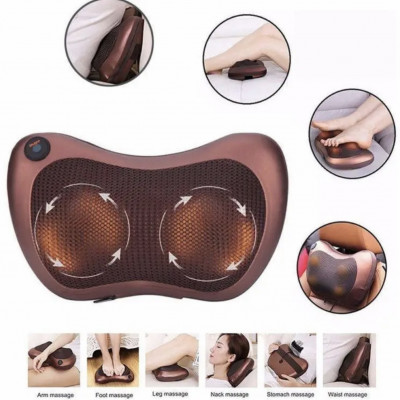 Массажная инфракрасная подушка Massage Pillow / Роликовый массажер для шеи и тела с подогревом
